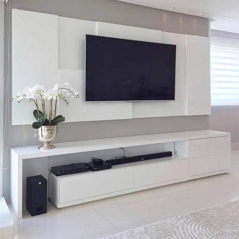 Minimalist White Media Console