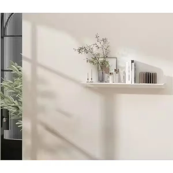 White Metal Floating Wall Shelf