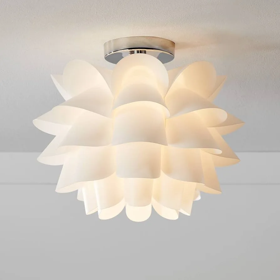 White Flower Pendant Light