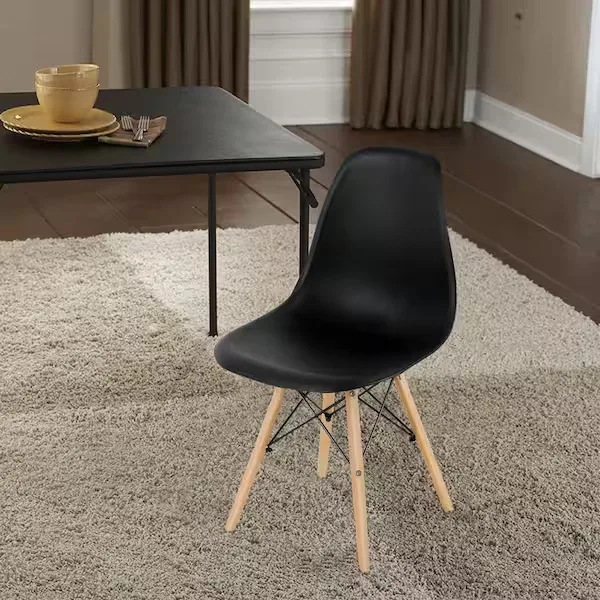 Black Molded Plastic Dining Chair