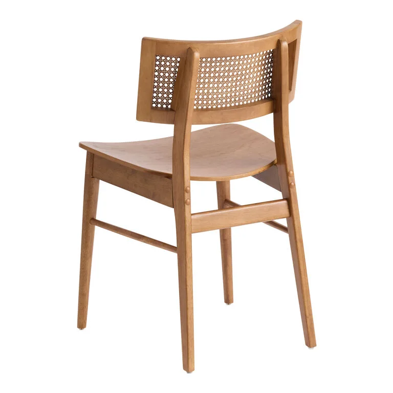 Abigail Wood and Rattan Cane Dining Chair