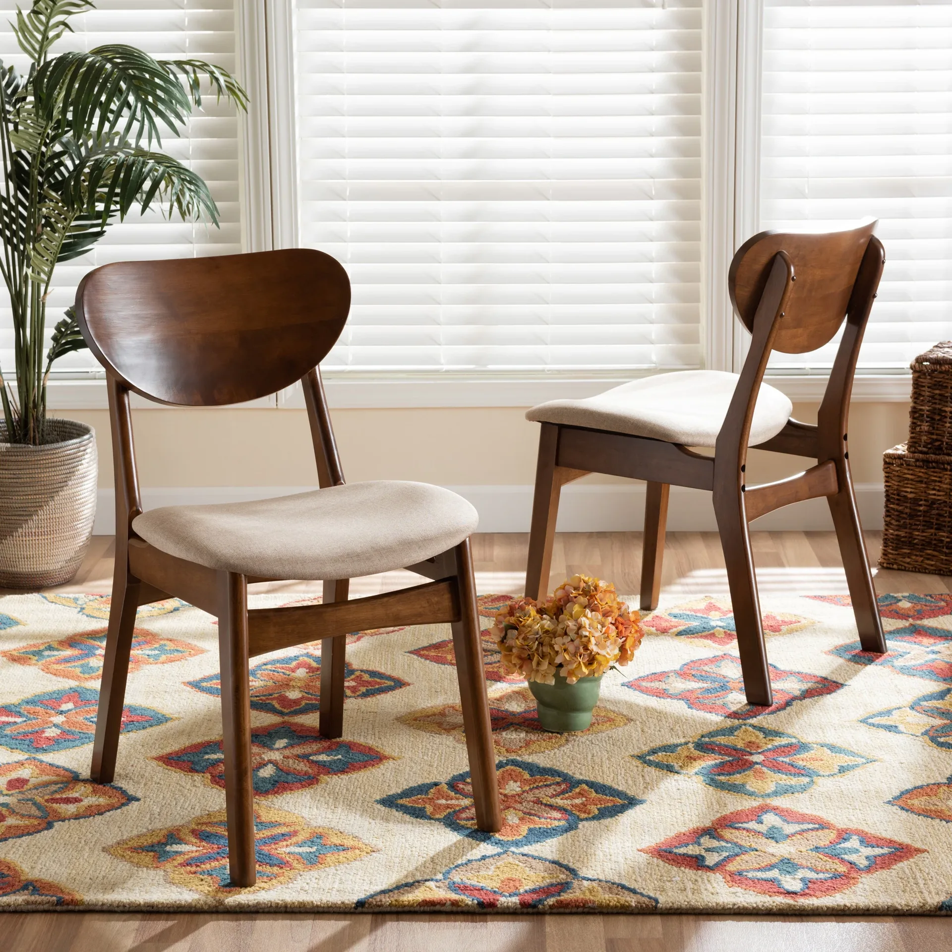 Katya Mid-Century Modern Wood Dining Chair