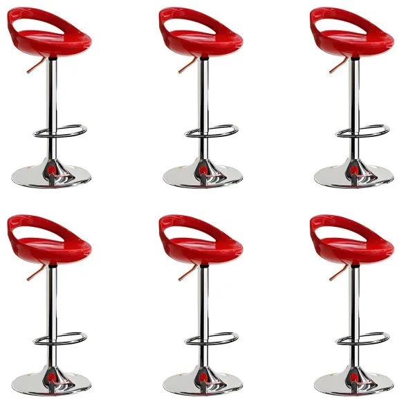 Bucket Red Modern Bar Stool