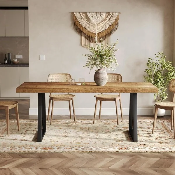Rustic Rectangular Wood Dining Table
