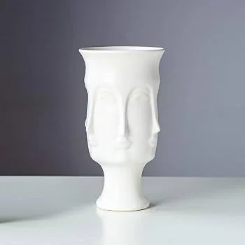 Matte White Ceramic Multi Face Vase
