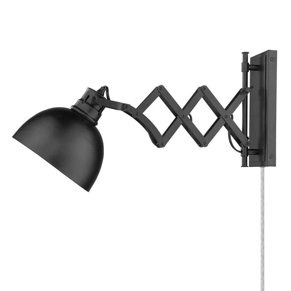 Hawthorn Matte Black Scissor Arm Wall Lamp