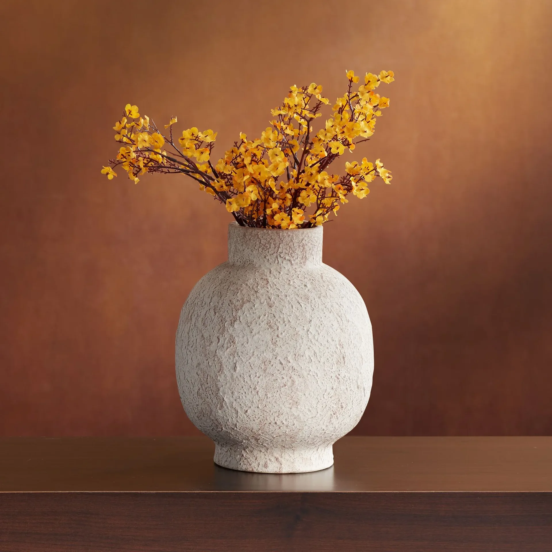 Gavora Antique White Textured Ceramic Vase