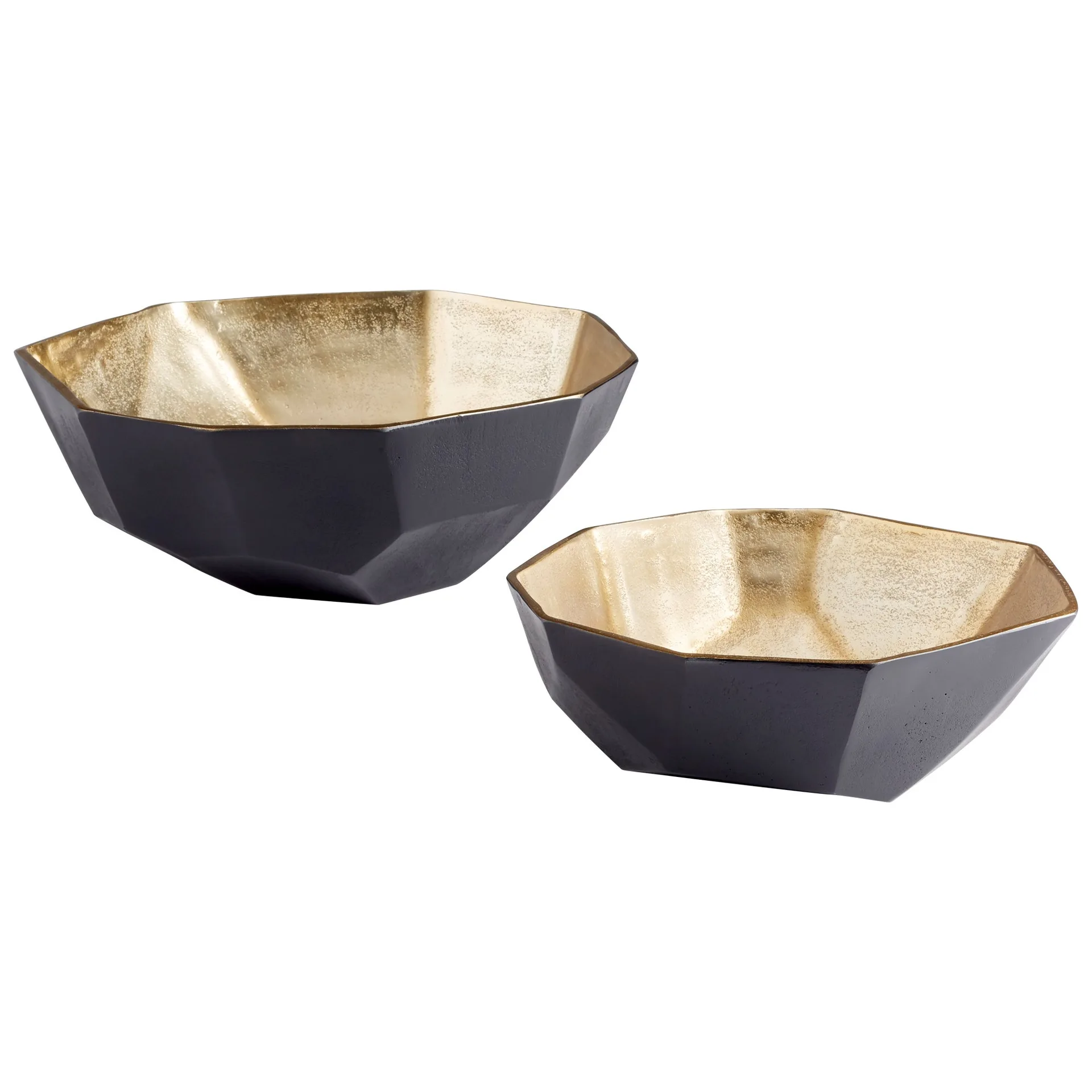 Radia Matte Black and Gold Decorative Bowl