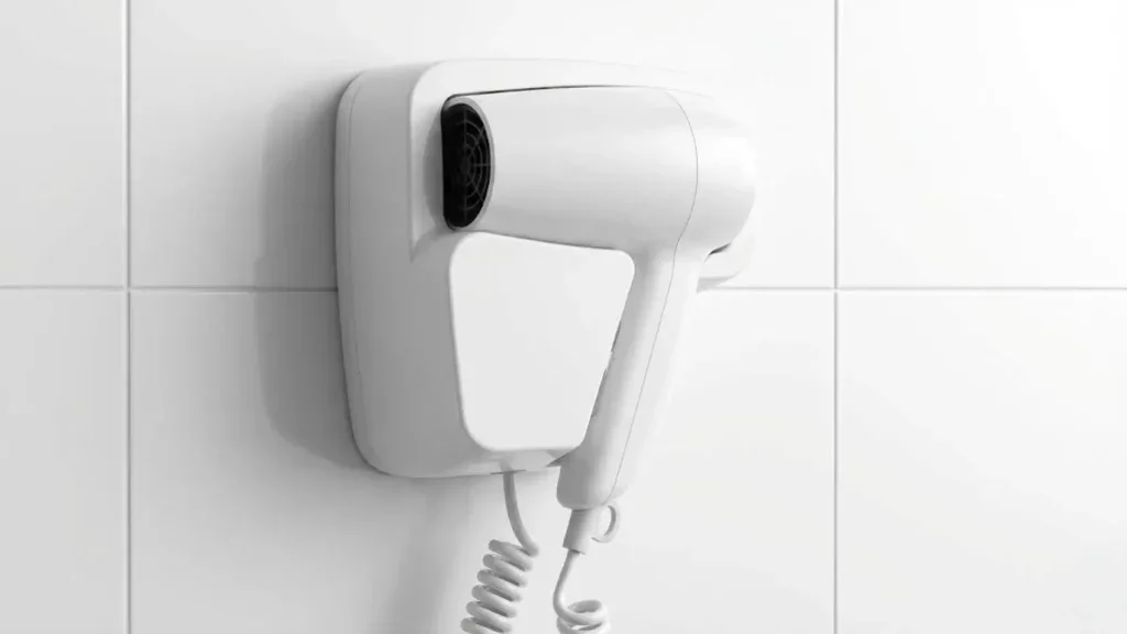 White Wall Mounted Hair Dryer