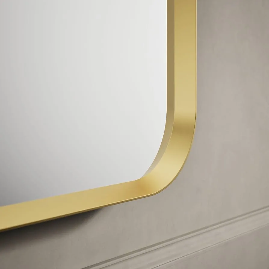 Brushed Gold Rectangular Backlit Mirror