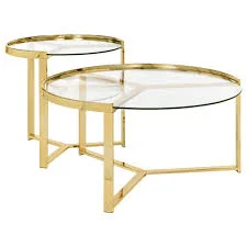 Delia Round Glass Nesting Coffee Tables