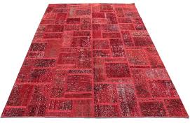 Red OVERDYED Area Patchwork Rug