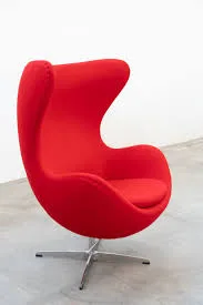 Red Fabric Egg Chair