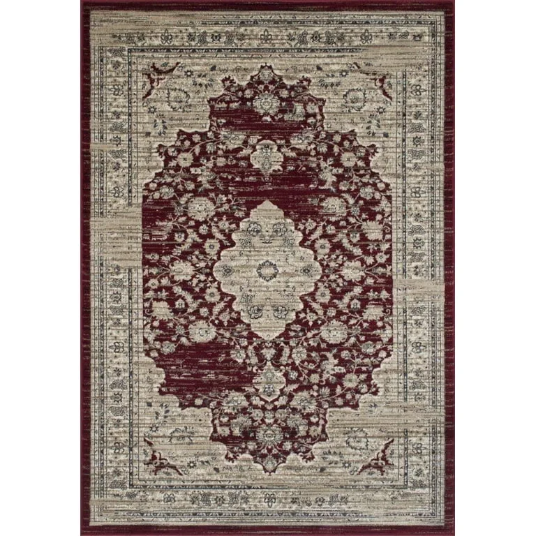 Distressed Floral Traditional Area Rug