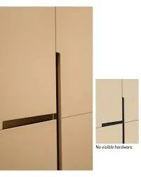 Minimalist Beige Wood Wardrobe Cabinet