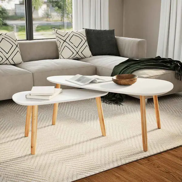 vidaXL Oval Nesting Coffee Table