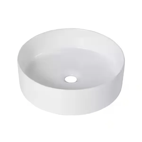 Round White Ceramic Vessel Sink