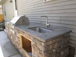 Rustic Stone Outdoor Console Sink