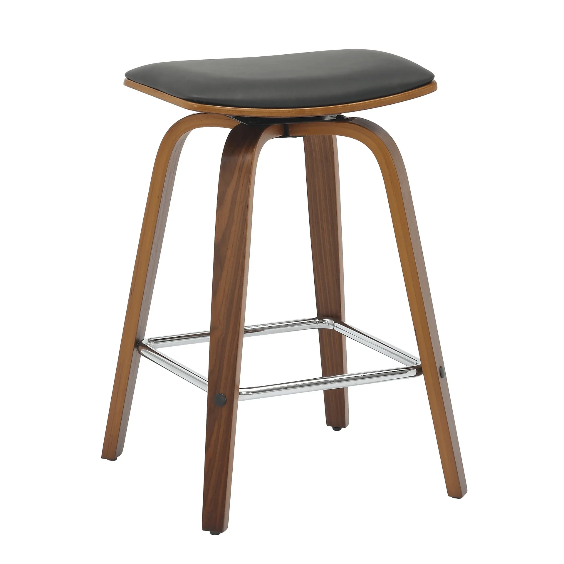 Pelya Mid-Century Modern Leather Counter Stool