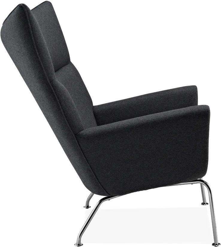 Wing Chair – Wool Charcoal Grey