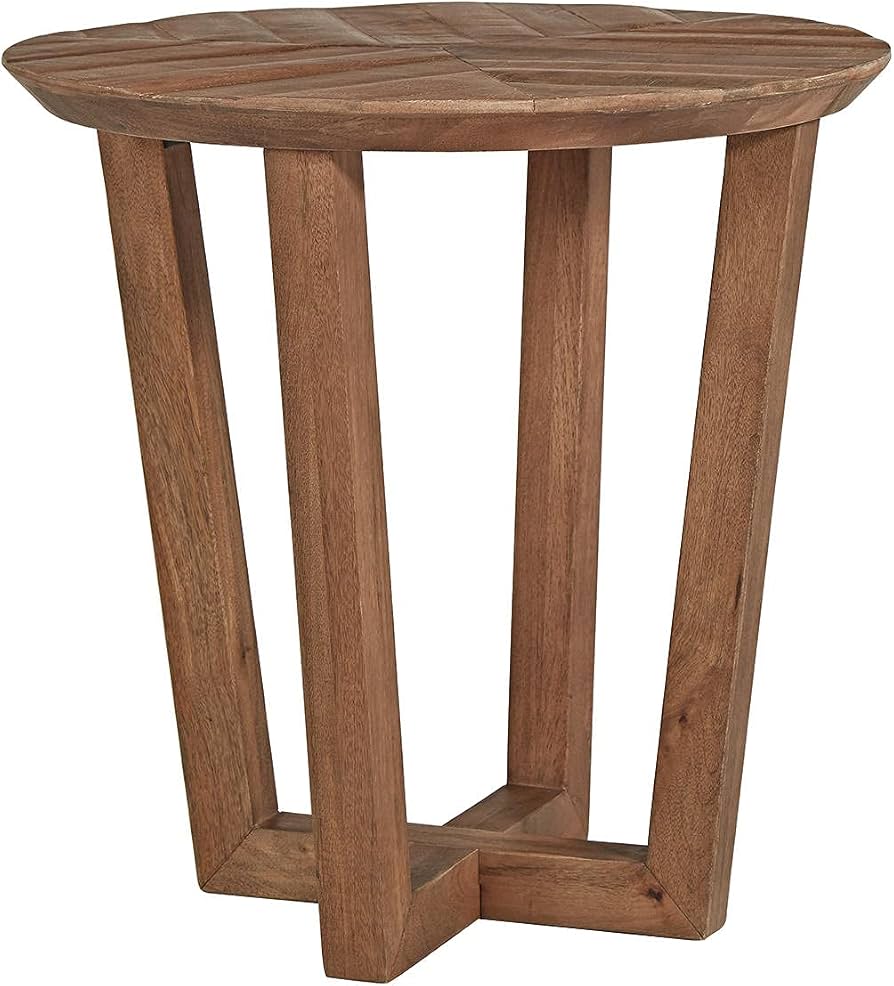 Kinnshee Round Wooden Side Table