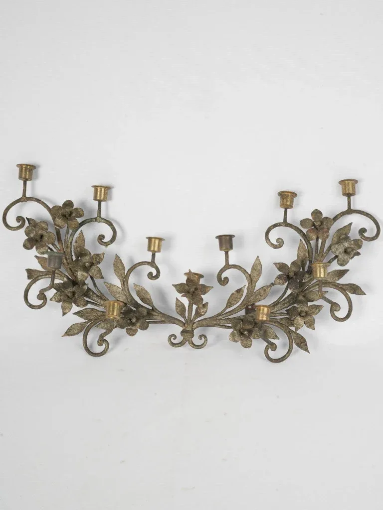 Floral Bronze Wall Candelabra Sconce