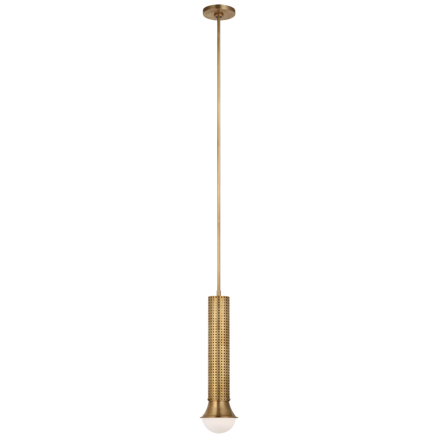 Antique Brass Cylindrical Pendant Light