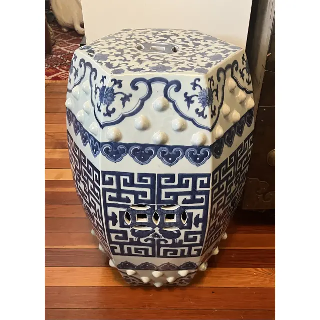 Blue and White Porcelain Garden Stool