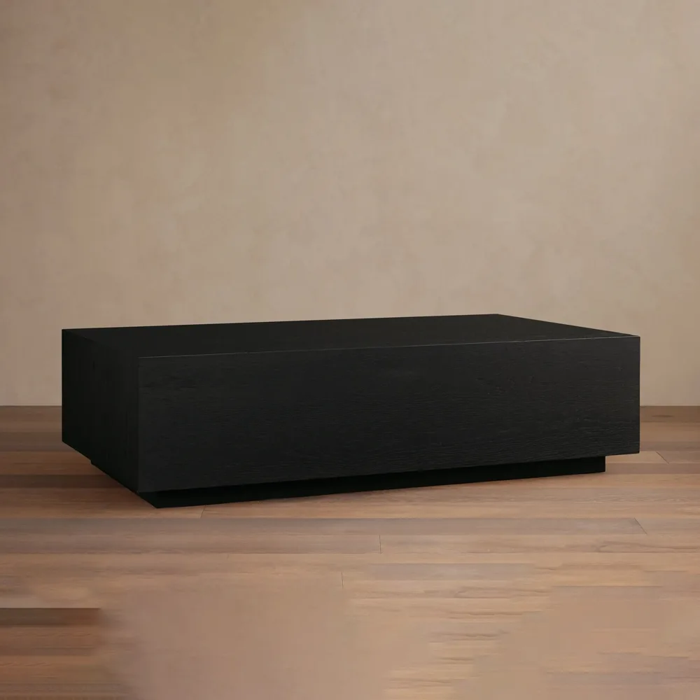 Arden Black Rectangular Nightstand