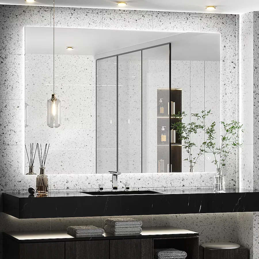 Keonjinn Rectangular Backlit Bathroom Mirror