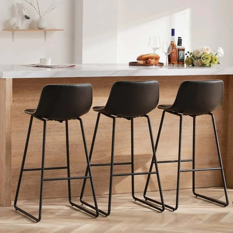 Black Leather Bar Stool