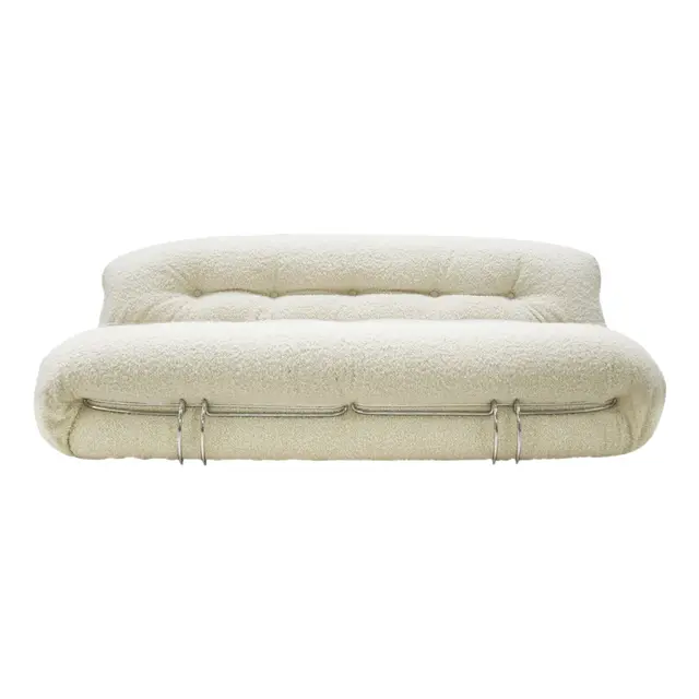 Soriana White Bouclé Tufted Sofa