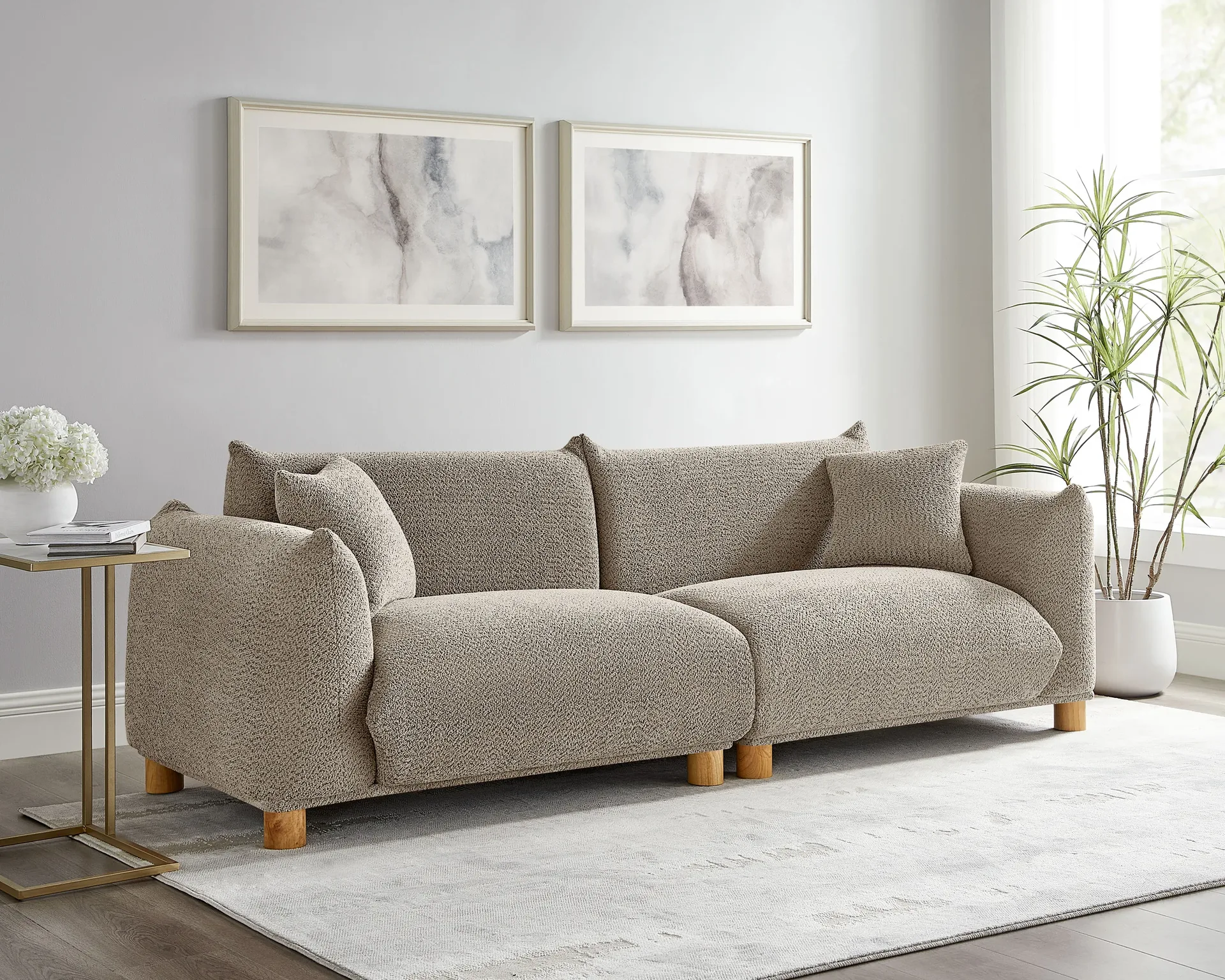 Modern Boucle Sofa