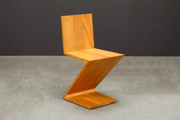 Gerrit Rietveld Natural Wood Zigzag Chair