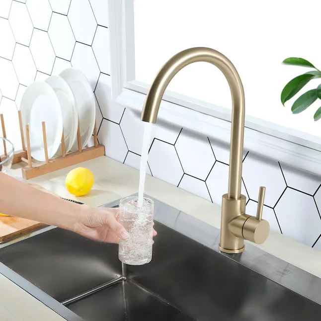 Lordear Brushed Gold Kitchen Faucet