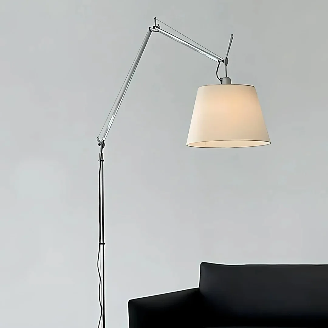 Modern Polished Metal Floor Lamp