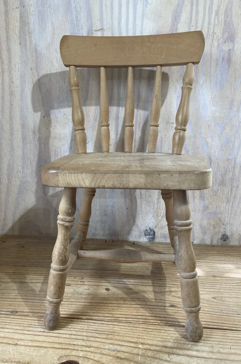 Rustic Wood Spindle Back Chair