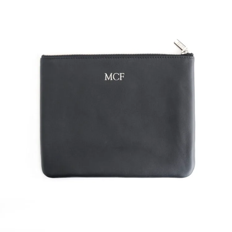 Black Leather Clutch Bag