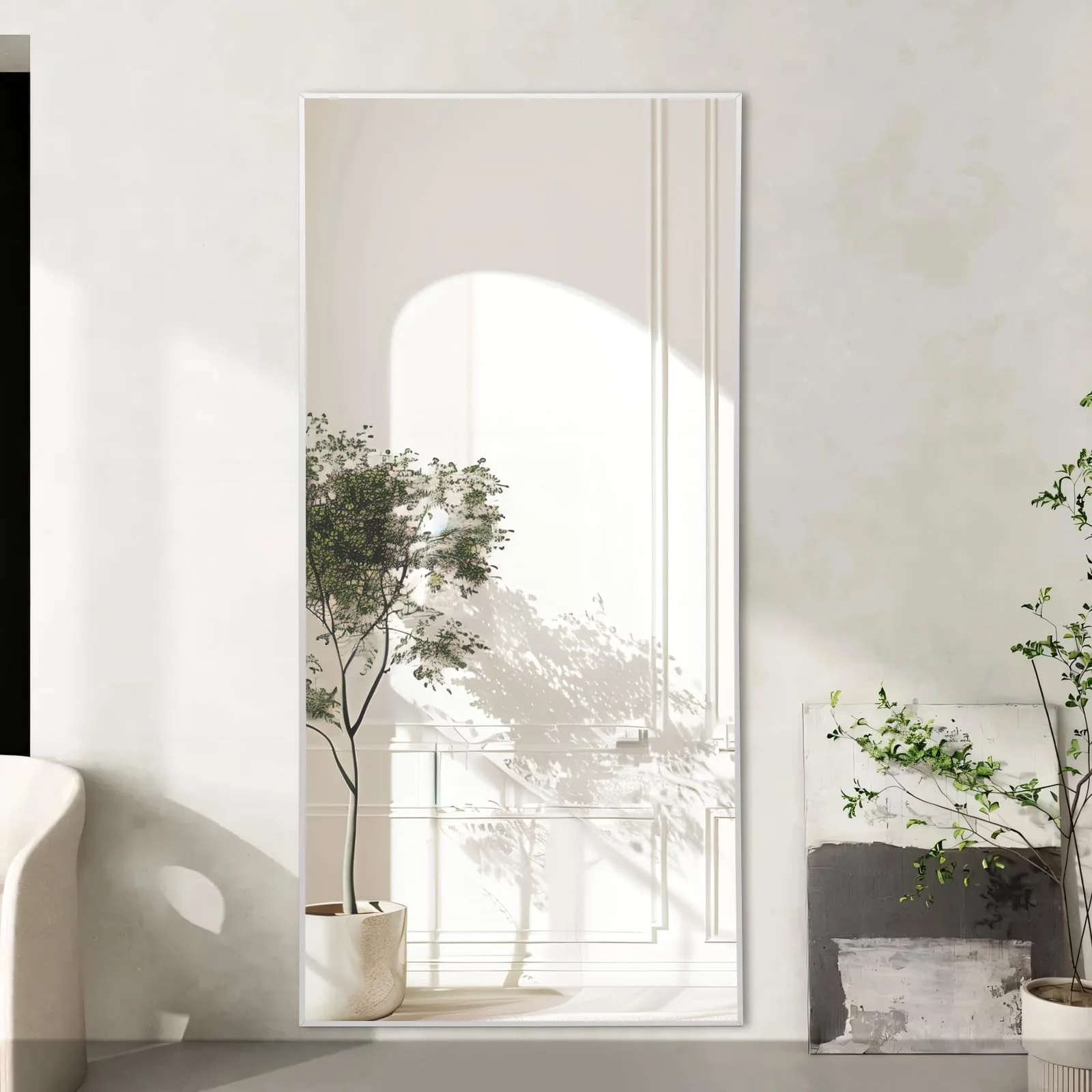 Minimalist Silver Full Length Mirror
