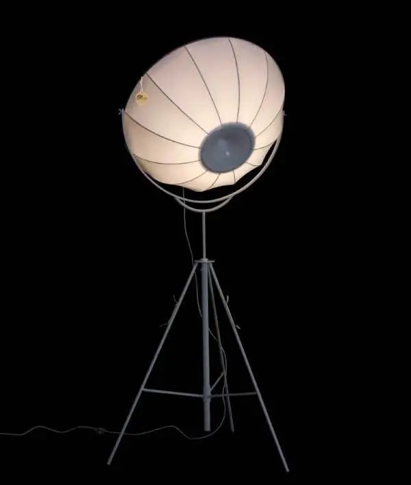 Mariano Fortuny Matte Black Tripod Floor Lamp