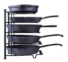 Black Metal Pan Organizer Rack