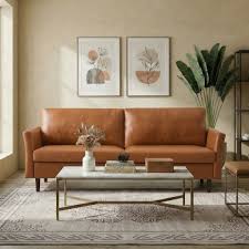 Mid-Century Modern Leather Sofa