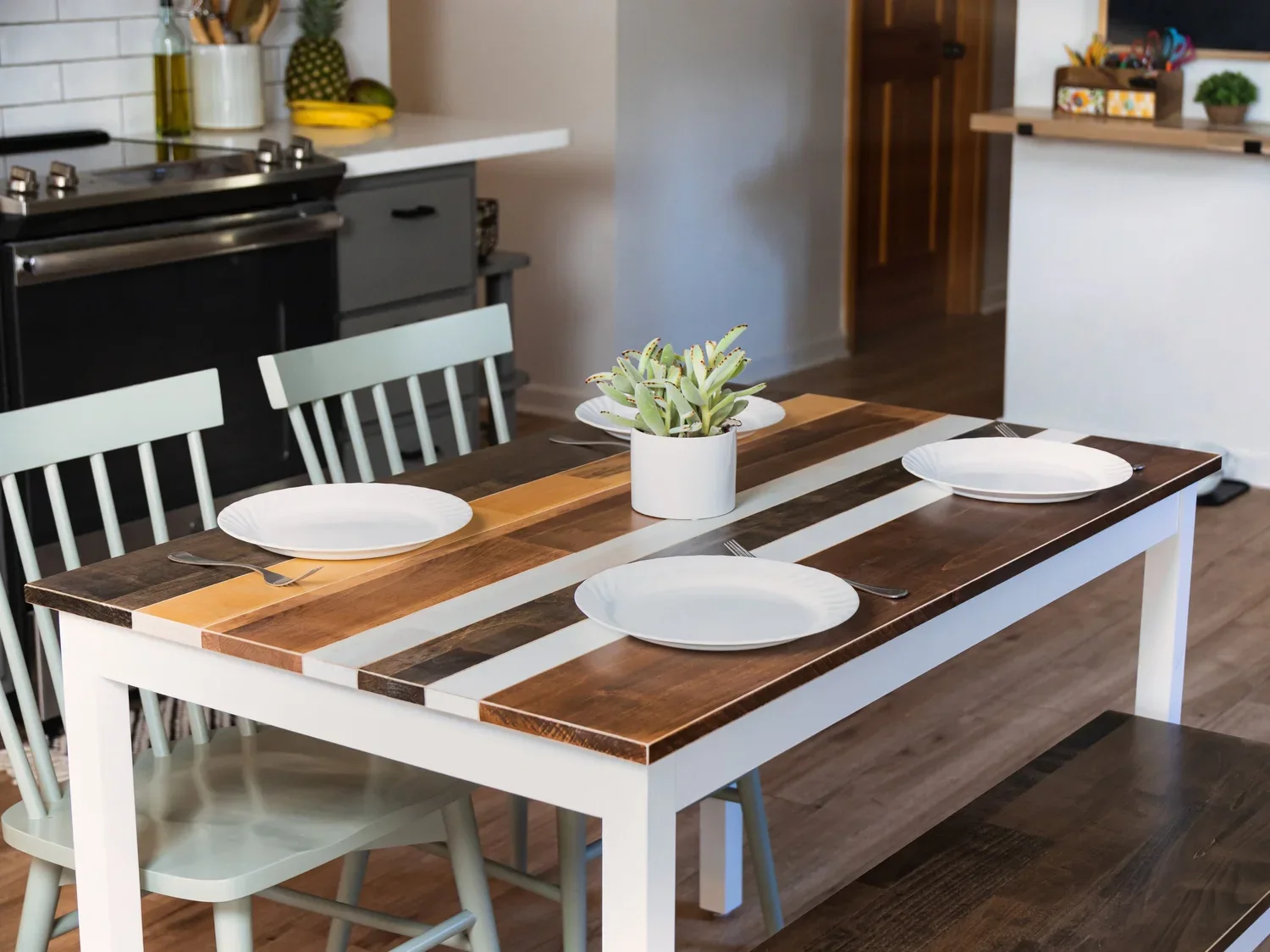 Willow Rectangular Striped Wood Dining Table