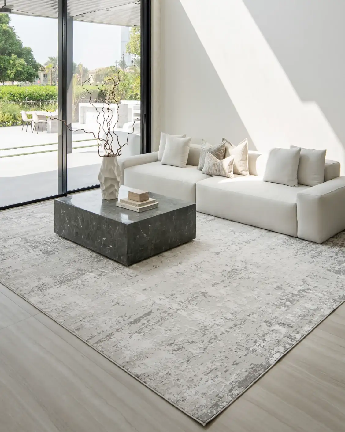 Abstract Distressed Area Rug