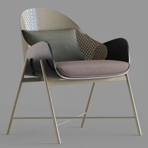 Shake Roma Modern Metal Accent Armchair