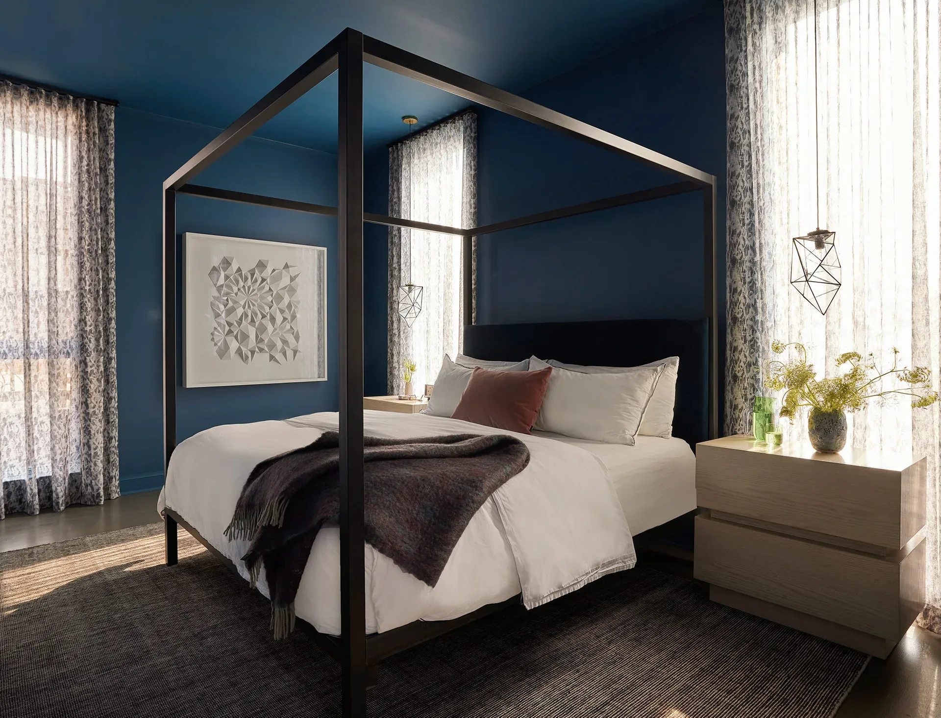 Black Wood Canopy Bed