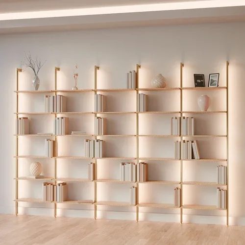 MODTRIM FIVE-UNIT Modular Bookcase with Wood Shelves