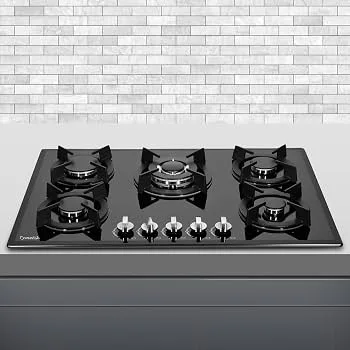 Black Glass Gas Cooktop