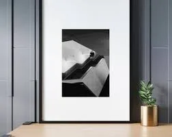 Transit Minimalist Black and White Framed Wall Art