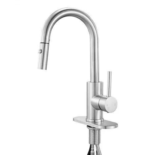 Modern Brushed Steel Kitchen Faucet